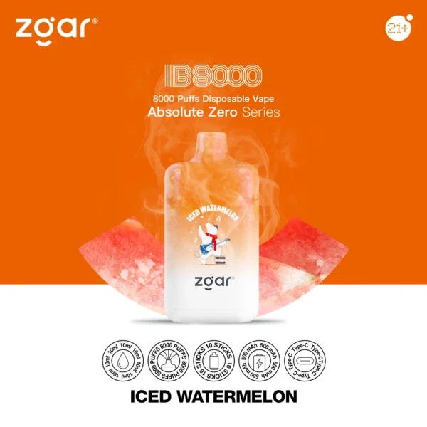 ZGAR ICE BOX 8000 Puffs 2% Nicotina Vape desechable recargable al por mayor - FishVape - 11