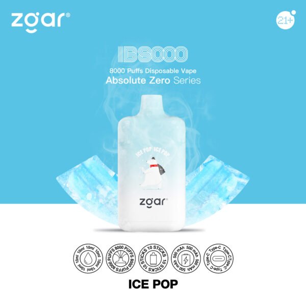 ZGAR ICE BOX 8000 Puffs 2% Nicotina Vape desechable recargable al por mayor - FishVape - 4