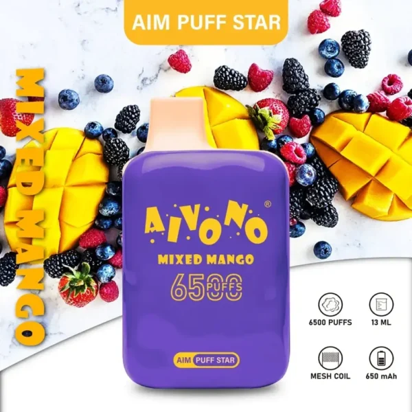 AIVONO AIM PUFFSTAR 6500 Puffs 0% 2% 5% Niskonikotynowy, jednorazowy, wielokrotnego ładowania Vapes Pen Luzem Kup hurtowo - FishVape - 2