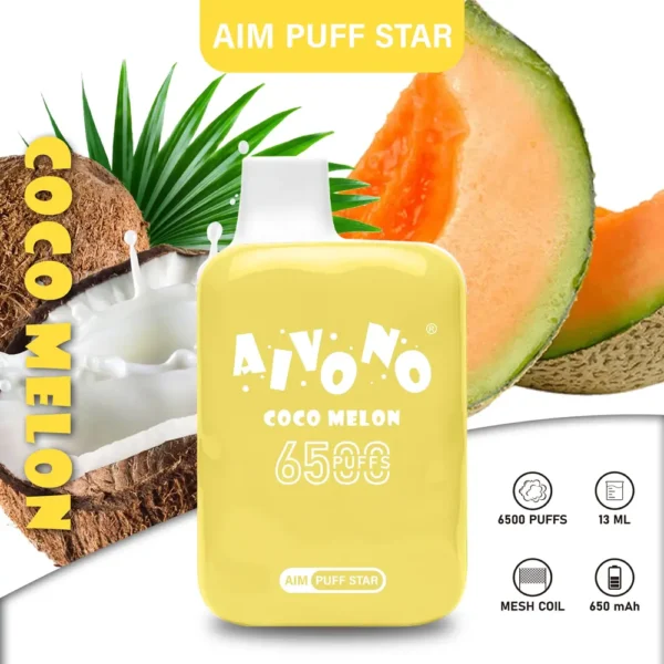 AIVONO AIM PUFFSTAR 6500 Puffs 0% 2% 5% Niskonikotynowy, jednorazowy, wielokrotnego ładowania Vapes Pen Luzem Kup hurtowo - FishVape - 6