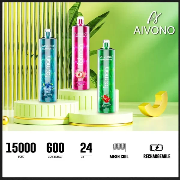 AIVONO FATMAN 15000 Puffs 0% 2% 3% 5% Low Nicotina Reincarable Vapes Pen vrac Cumpărați cu ridicata - FishVape - 1
