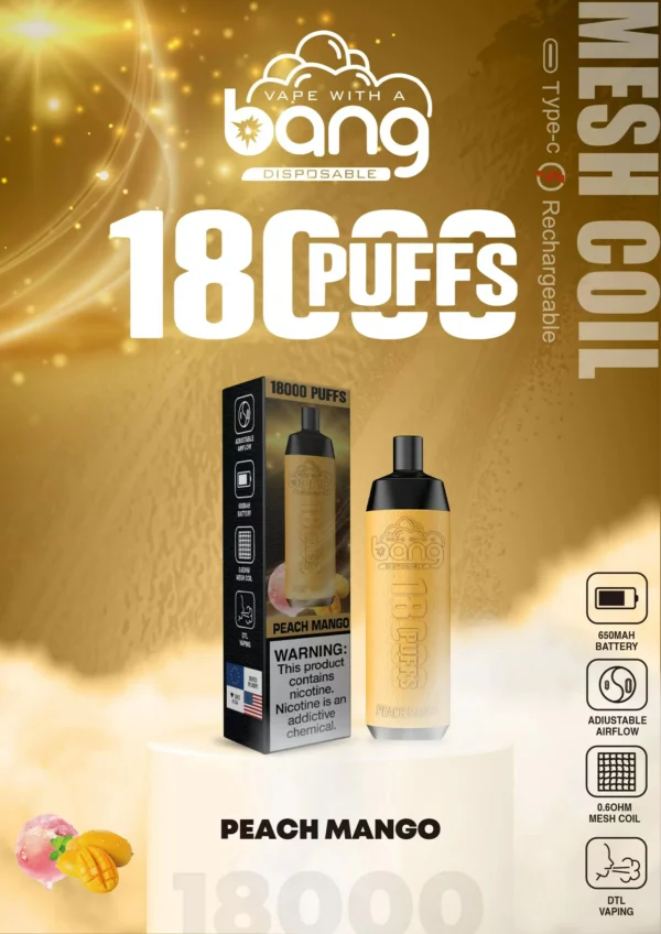 Bang Crown Bar 18000 Rookwolken 0% 2% 3% 5% Oplaadbare wegwerpvapes-pen met laag nicotinegehalte Bulk Koop groothandel - FishVape - 6