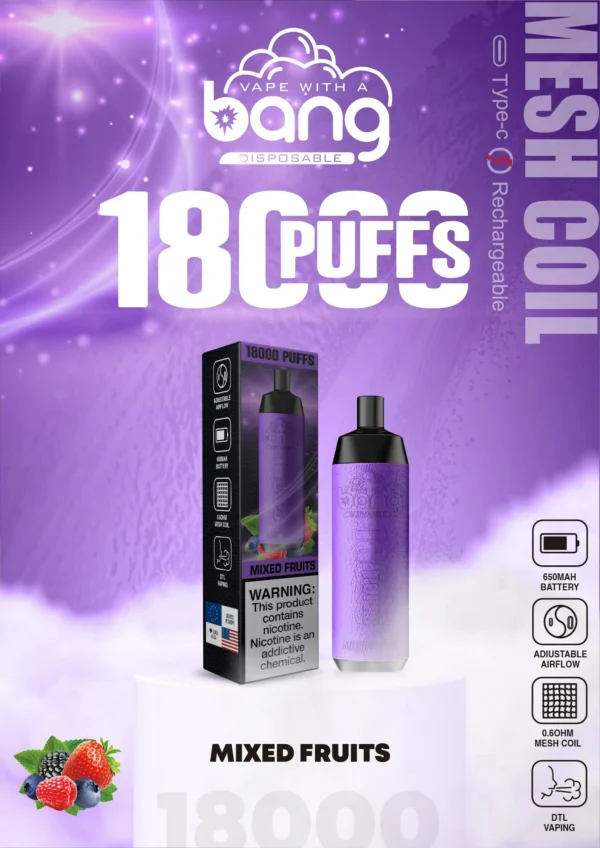 Bang Crown Bar 18000 Rookwolken 0% 2% 3% 5% Oplaadbare wegwerpvapes-pen met laag nicotinegehalte Bulk Koop groothandel - FishVape - 15