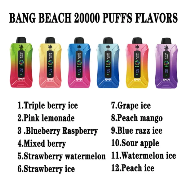 Bang Beach 20000 Rookwolken 0% 2% 3% 5% Oplaadbare wegwerpvapes-pen met laag nicotinegehalte Bulk Koop groothandel - FishVape - 12