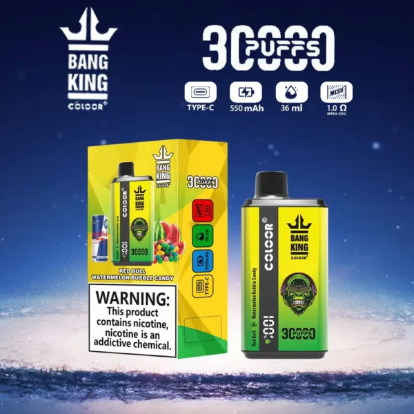 Bang King 30000 Puffs Double Saveur 0% 2% 3% 5% Stylo vape jetable rechargeable à faible teneur en nicotine en vrac Acheter en gros - FishVape - 3