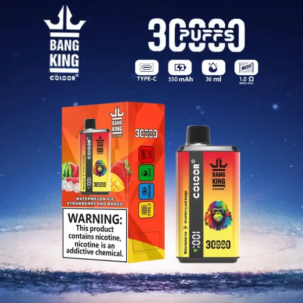 Bang King 30000 Puffs Double Saveur 0% 2% 3% 5% Stylo vape jetable rechargeable à faible teneur en nicotine en vrac Acheter en gros - FishVape - 8