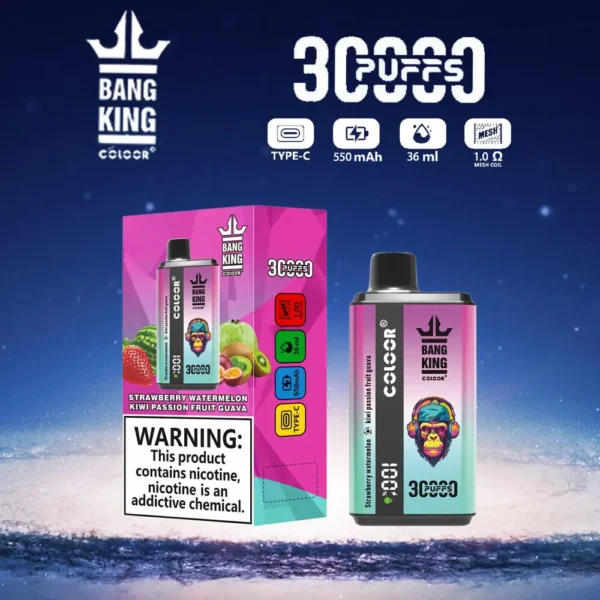 Bang King 30000 Puffs Double Saveur 0% 2% 3% 5% Stylo vape jetable rechargeable à faible teneur en nicotine en vrac Acheter en gros - FishVape - 10