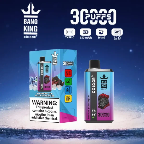 Bang King 30000 Puffs Double Saveur 0% 2% 3% 5% Stylo vape jetable rechargeable à faible teneur en nicotine en vrac Acheter en gros - FishVape - 12