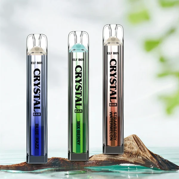 ELF BOX CRYSTAL BAR 600 Puffs 0% 2% 5% Nicotine Vape jetable rechargeable en vrac Acheter en gros - FishVape - 1