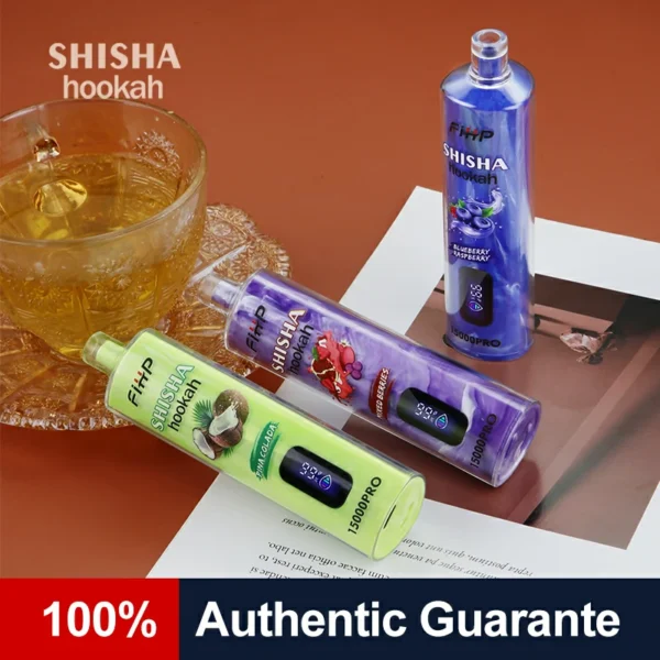 FIHP Shisha Hookah 15000 Pro Puffs 6 mg Stylo à vape jetable rechargeable à faible teneur en nicotine Acheter en gros - FishVape - 1