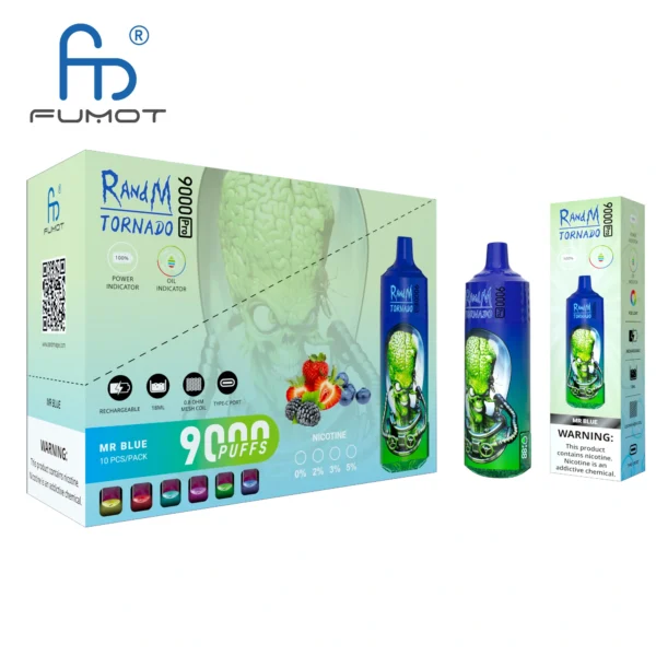RandM Tornado 9000 PRO Puffs 0% 2% 3% 5% Basso contenuto di nicotina alla rinfusa Acquista Vape monouso ricaricabile all'ingrosso - FishVape - 5