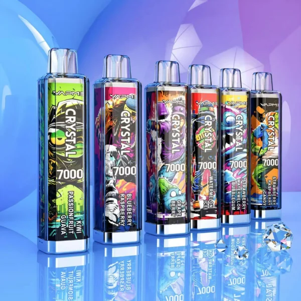 Vapme Crystal 7000 Puffs 2% 5% Nicotine Rechargeable Disposable Vapes Bulk buy Wholesale - FishVape - 1