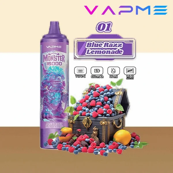Vapme Monster 16000 Puffs 2% 5% Nicotina recarregável Vapes descartáveis ​​em massa comprar atacado - FishVape - 9