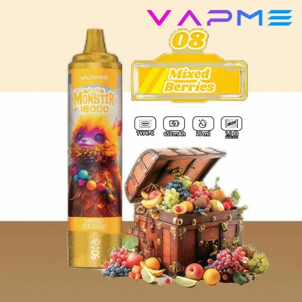 Vapme Monster 16000 Puffs 2% 5% Nicotina recarregável Vapes descartáveis ​​em massa comprar atacado - FishVape - 12
