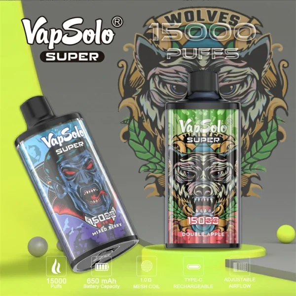 Vapsolo Super 15000 Rookwolken 2% 5% Laag nicotinegehalte Bulk Koop oplaadbare wegwerpvapes-pen groothandel - FishVape - 2