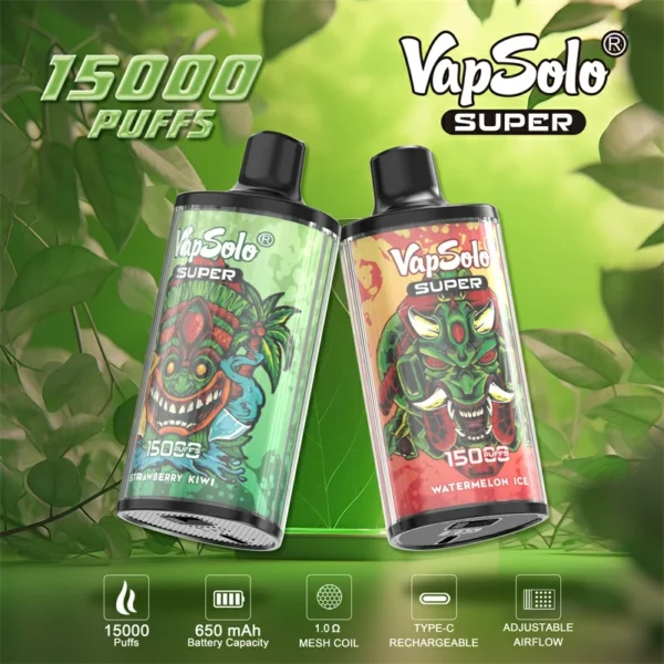 Vapsolo Super 15000 Rookwolken 2% 5% Laag nicotinegehalte Bulk Koop oplaadbare wegwerpvapes-pen groothandel - FishVape - 1