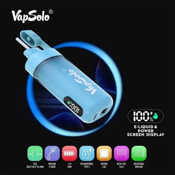 Vapsolo Tornado Pro 12000 Rookwolken 2% 5% Oplaadbare wegwerpvapes-pen met laag nicotinegehalte Bulk kopen groothandel - FishVape - 8