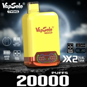 VapSolo Twins 20000 Puffar 2% 5% Uppladdningsbara engångsvapes med låg nikotinhalt Penna Bulk Köp grossist - FishVape - 16