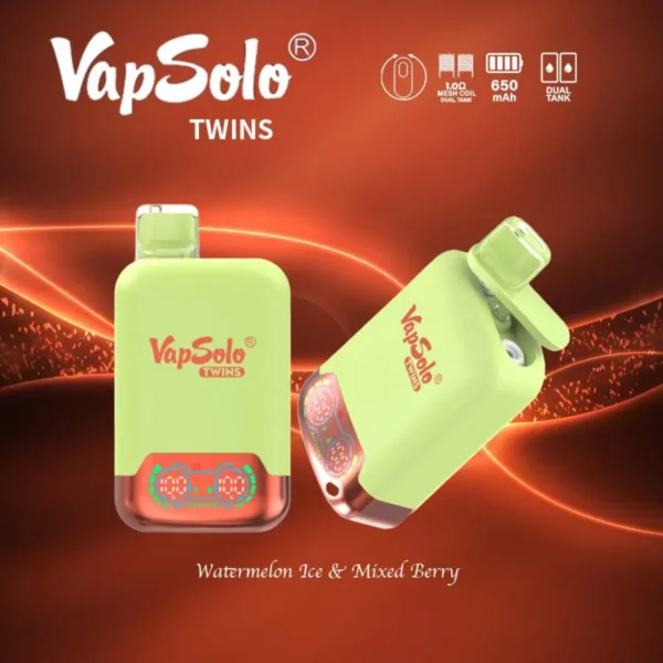 VapSolo Twins 20000 Puffar 2% 5% Uppladdningsbara engångsvapes med låg nikotinhalt Penna Bulk Köp Partihandel - FishVape - 5