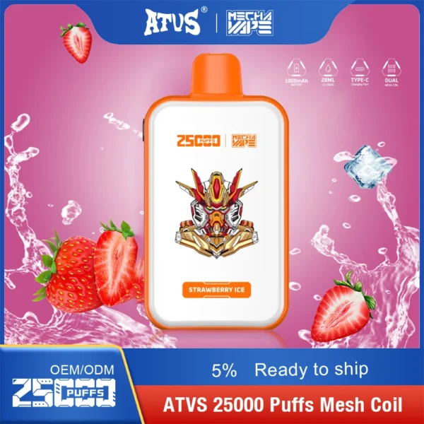 ATVS 25000 Puffs Dual Mesh 5% Penna per vaporizzatori usa e getta ricaricabile a basso contenuto di nicotina Acquista all'ingrosso - FishVape - 14