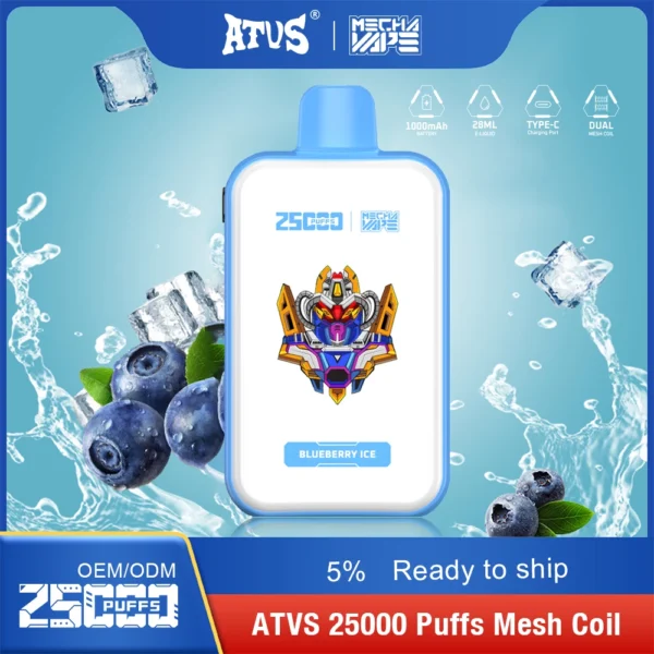 ATVS 25000 Puffs Dual Mesh 5% Penna per vaporizzatori usa e getta ricaricabile a basso contenuto di nicotina Acquista all'ingrosso - FishVape - 12