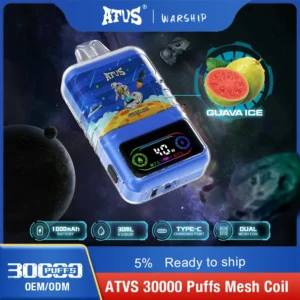 Penna per vaporizzatori usa e getta ricaricabile a basso contenuto di nicotina ATVS 30000 Puffs Dual Mesh 5% Acquista all'ingrosso - FishVape - 11