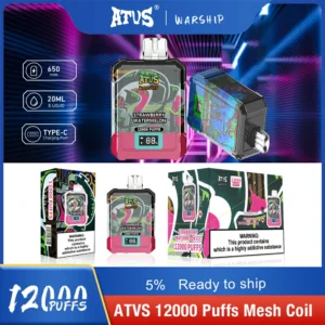Atvs Warship 12000 Puffs 5% Low Nicotine Rechargeable Disposable Vapes Pen Bulk Buy Wholesale - FishVape - 14