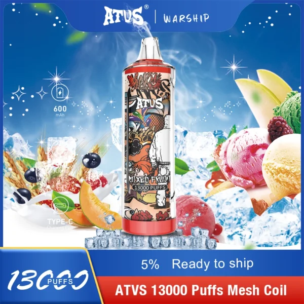Atvs 13000 Puffs 5% Caneta Vapes descartáveis ​​recarregáveis ​​com baixo teor de nicotina em massa Comprar no atacado - FishVape - 4