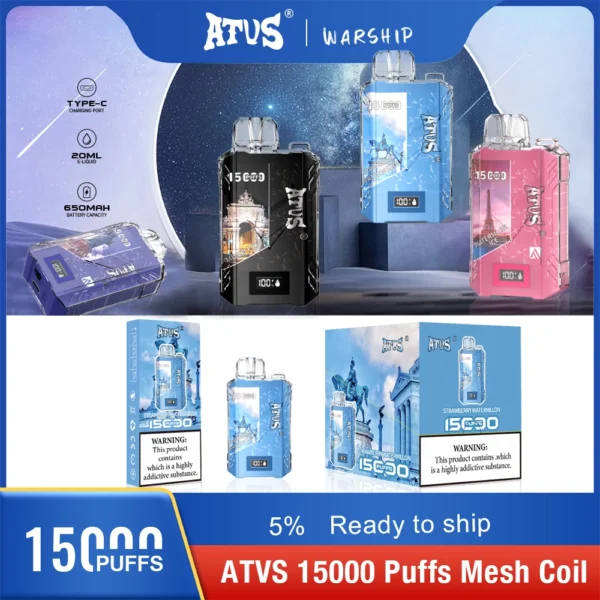Atvs 15000 Puffs 5% Oplaadbare wegwerpvapes-pen met laag nicotinegehalte, bulk kopen groothandel - FishVape - 9