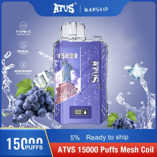 Atvs 15000 Puffs 5% Oplaadbare wegwerp-vapes-pen met laag nicotinegehalte, bulk kopen groothandel - FishVape - 7