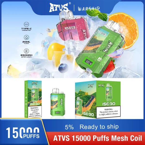 Atvs 15000 Puffs 5% Oplaadbare wegwerp-vapes-pen met laag nicotinegehalte, bulk kopen groothandel - FishVape - 4