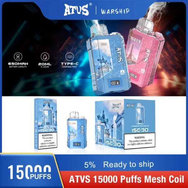 Atvs 15000 Puffs 5% Oplaadbare wegwerp-vapes-pen met laag nicotinegehalte, bulk kopen groothandel - FishVape - 3