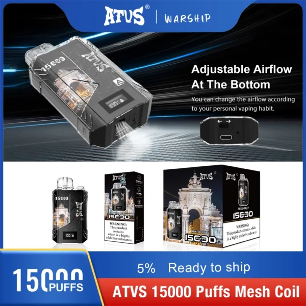 Atvs 15000 Puffs 5% Oplaadbare wegwerp-vapes-pen met laag nicotinegehalte, bulk kopen groothandel - FishVape - 2