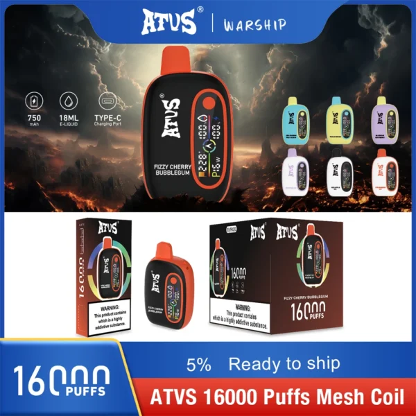 Atvs 16000 Puffs 2% 5% Low Nicotine Rechargeable Disposable Vapes Pen Bulk Buy Wholesale - FishVape - 2