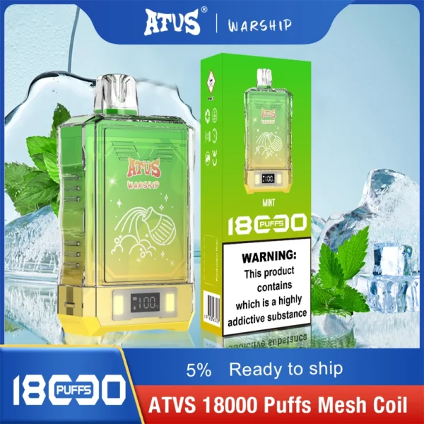Atvs Warship 18000 Puffs 5% Genopladelige engangsvapes med lav nikotinindhold Pen Bulk Køb Engros - FishVape - 5