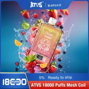 Atvs Warship 18000 Puffs 5% Genopladelige engangsvapes med lav nikotinindhold Pen Bulk Køb Engros - FishVape - 14