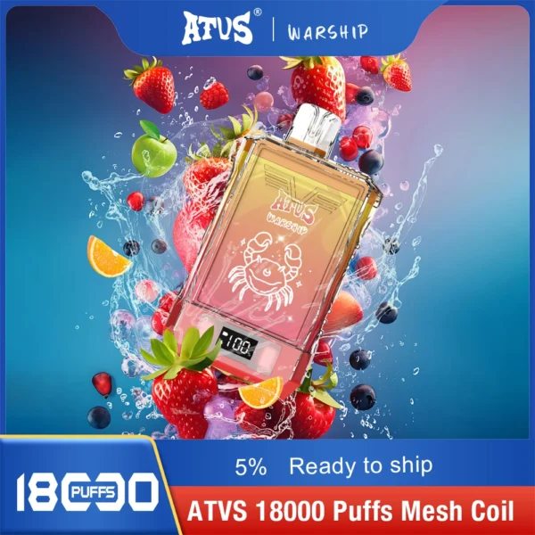 Atvs Warship 18000 Puffs 5% Genopladelige engangsvapes med lav nikotinindhold Pen Bulk Køb Engros - FishVape - 4