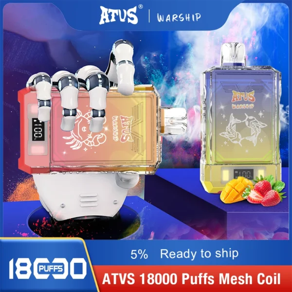 Atvs Warship 18000 Puffs 5% Genopladelige engangsvapes med lavt nikotinindhold Pen Bulk Køb Engros - FishVape - 10