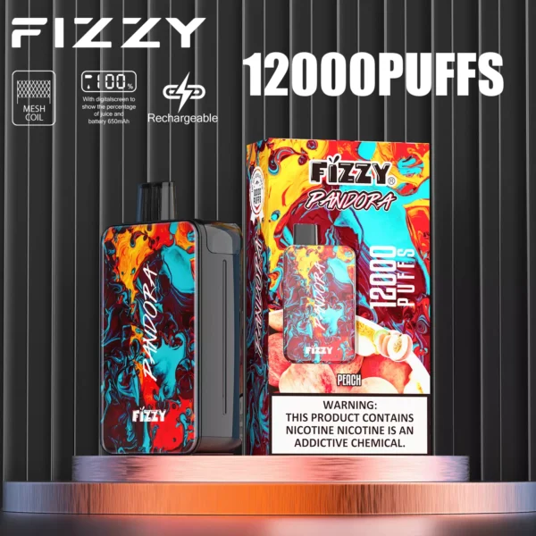 Fizzy Pandora 12000 Puffs 2% 5% Oplaadbare wegwerpvapes-pen met laag nicotinegehalte Bulk kopen groothandel - FishVape - 4