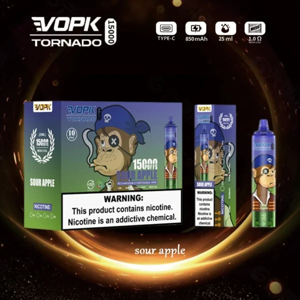 VOPK Tornado 15000 Puffs 0% 2% 3% 5% Stylo vape jetable rechargeable à faible teneur en nicotine en vrac Acheter en gros - FishVape - 5