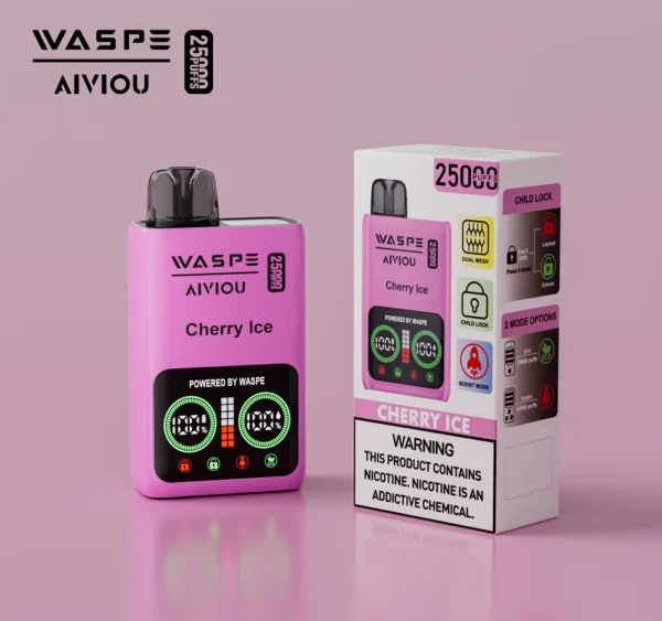 WASPE 25000 PUFFS Dual Mesh Box 0% 2% 5% Low Nicotine LED Display Rechargeable Disposable Vapes Pen Bulk Buy Wholesale - FishVape - 5