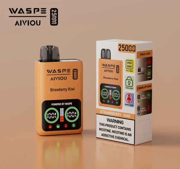 WASPE 25000 PUFFS Dual Mesh Box 0% 2% 5% Low Nicotine LED Display Rechargeable Disposable Vapes Pen Bulk Buy Wholesale - FishVape - 8
