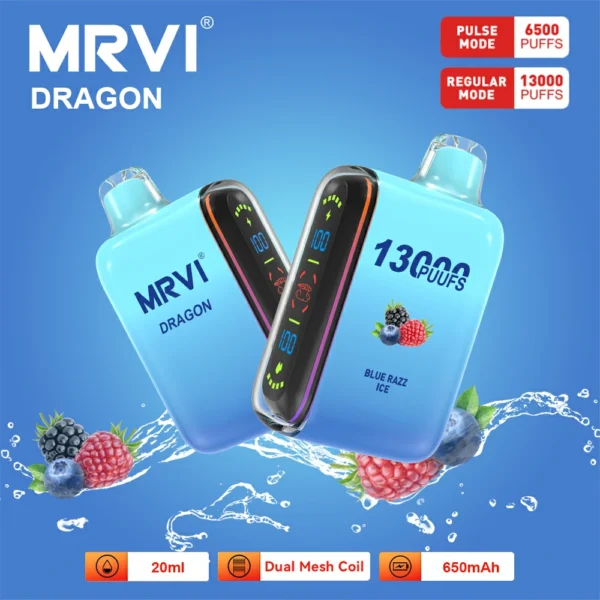 MRVI Dragon 13000 Puffs Двойная сетка с цифровым экраном 2% 5% Перезаряжаемая одноразовая ручка для вейпов с низким содержанием никотина Купить оптом - FishVape - 4