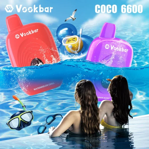 Vookbar Coco 6600 Puffs Pantalla inteligente digital 3% Vapes desechables recargables con bajo contenido de nicotina Pluma Compra a granel al por mayor - FishVape - 9