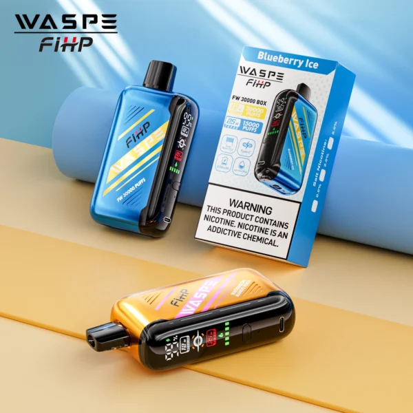 WASPE FIHP 30000 Puffs Dual Mesh 0% 2% 5% LED Display Low Nicotine Rechargeable Disposable Vapes Pen Bulk Buy Wholesale - FishVape - 1