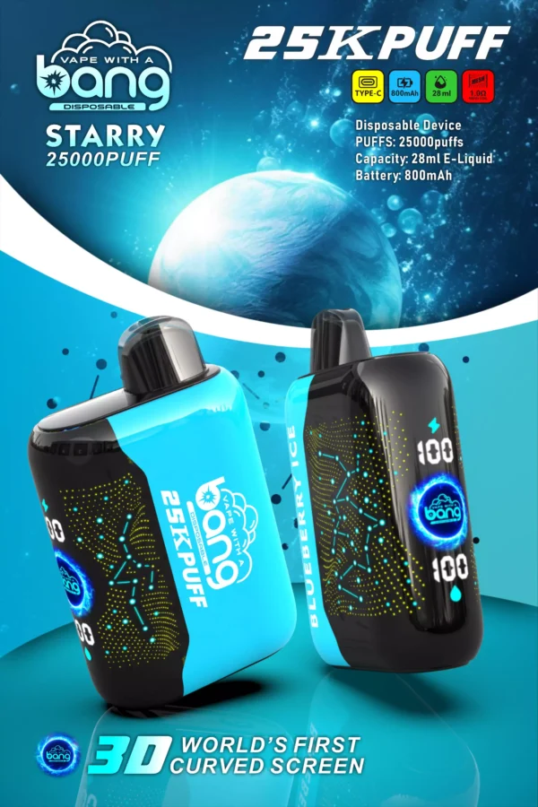Bang Starry 25000 Puffs Tela curva 3D 0% 2% 3% 5% Caneta Vapes descartáveis ​​recarregáveis ​​com baixo teor de nicotina em massa Compre no atacado - FishVape - 11