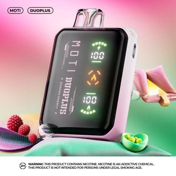 MOTI Duoplus 25000 Puffs Dual Mesh Smart Max Screen 3% Low Nicotine Rechargeable Disposable Vapes Pen Bulk Buy Wholesale - FishVape - 1