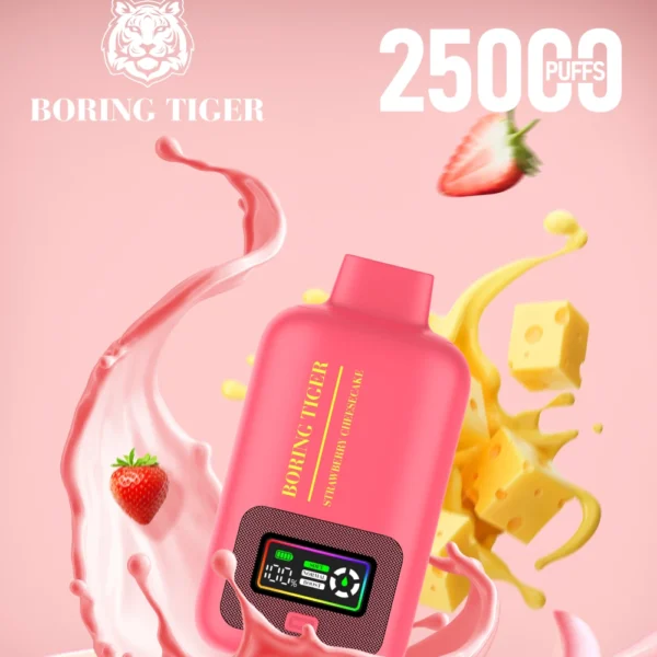 VASY Boring Tiger 25000 Puffs Digital Screen 4 Mesh Coil 50mg Low Nicotine Rechargeable Disposable Vapes Pen Bulk Buy Wholesale - FishVape - 1