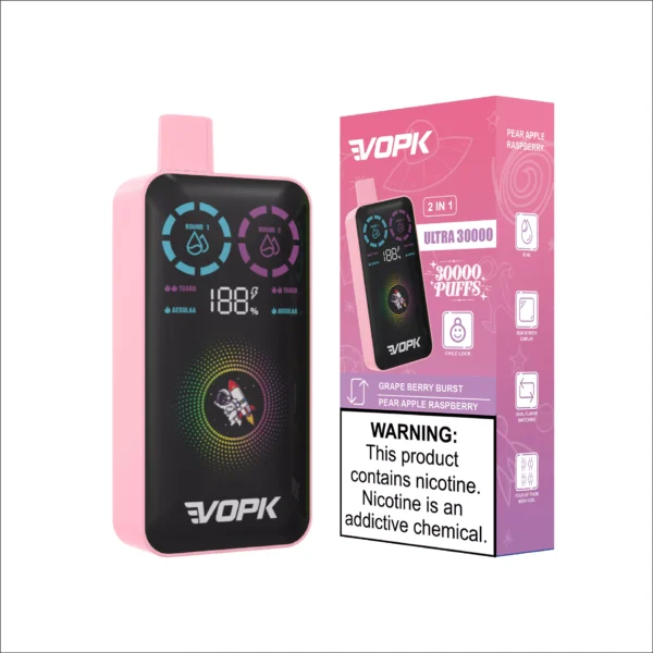 VOPK ULTRA 30000 Puffs Double Flavour Dual Mesh Digital Screen 2% Low Nicotine Rechargeable Disposable Vapes Pen Bulk Buy Wholesale - FishVape - 2