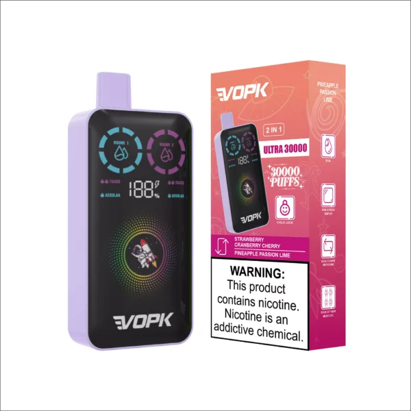 VOPK ULTRA 30000 Puffs Double Flavour Dual Mesh Digital Screen 2% Low Nicotine Rechargeable Disposable Vapes Pen Bulk Buy Wholesale - FishVape - 10